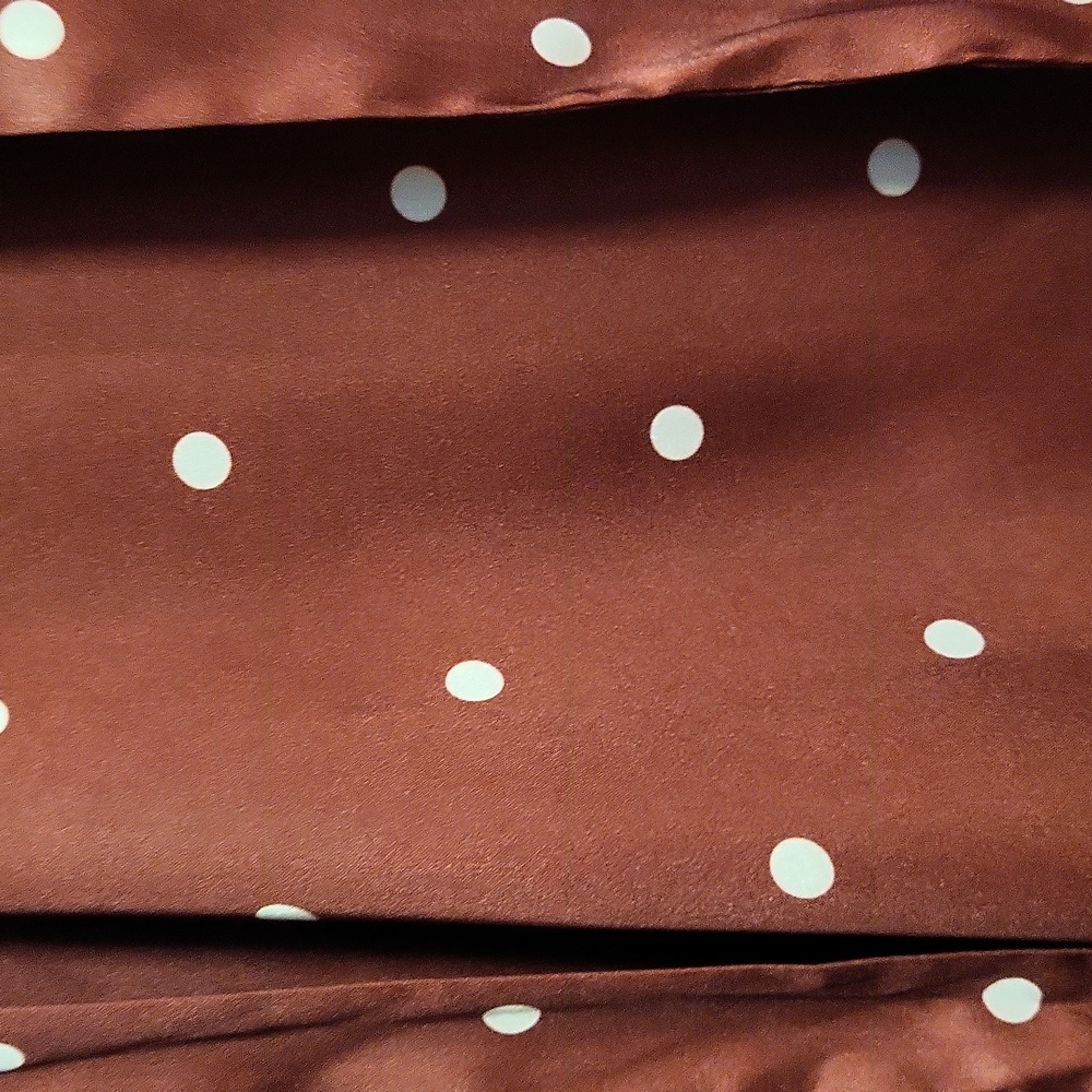 For Love And Lemons Davies Burgundy Polka Dot Swing Satin Dress - Picture 6 of 8